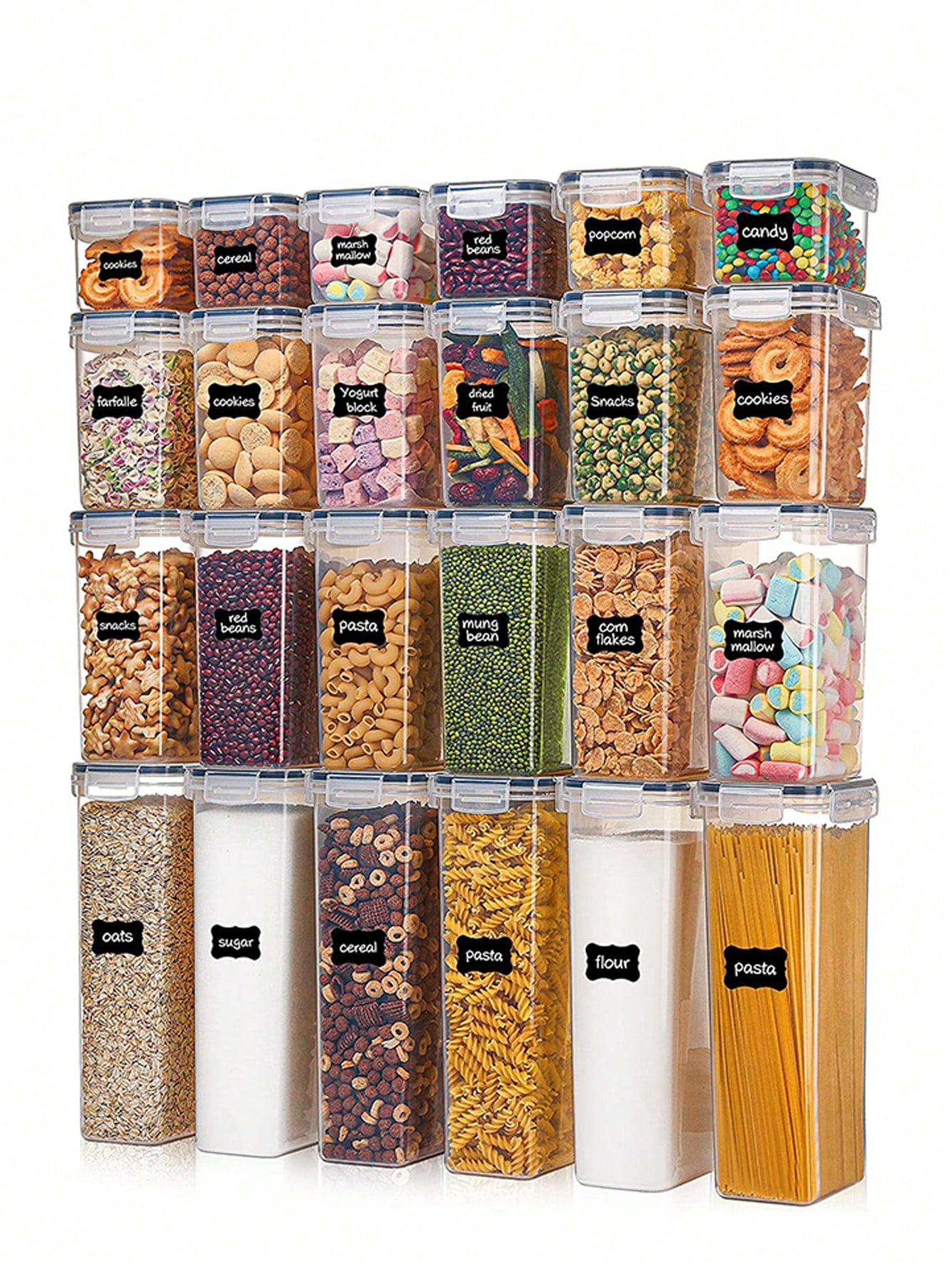 Tea Coffee Sugar Container - 48 adet Hava Geçirmeyen Gıda Saklama