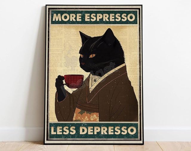 Coffee Tea Poster - Retro Metal Tabela Daha Fazla Espresso