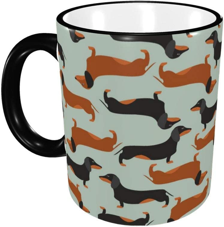 Best Tea Coffee - Siyah ve kahverengi Dachshund seramik kahve