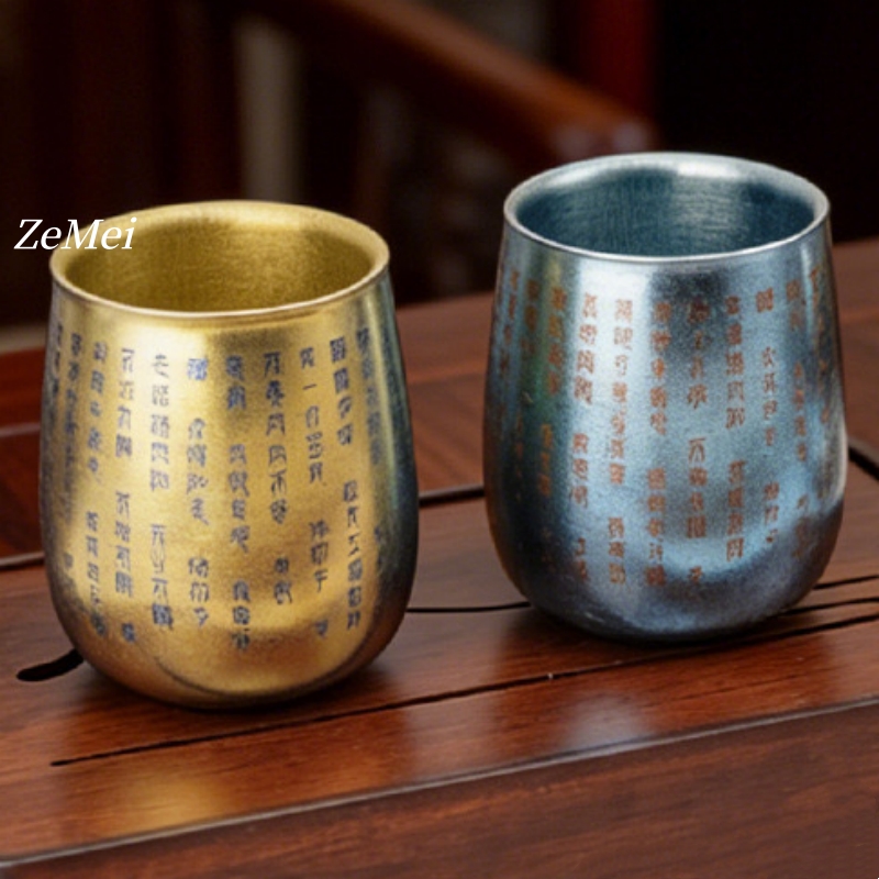 Double Wall Mug - 1 adet saf titanyum çift duvarlı