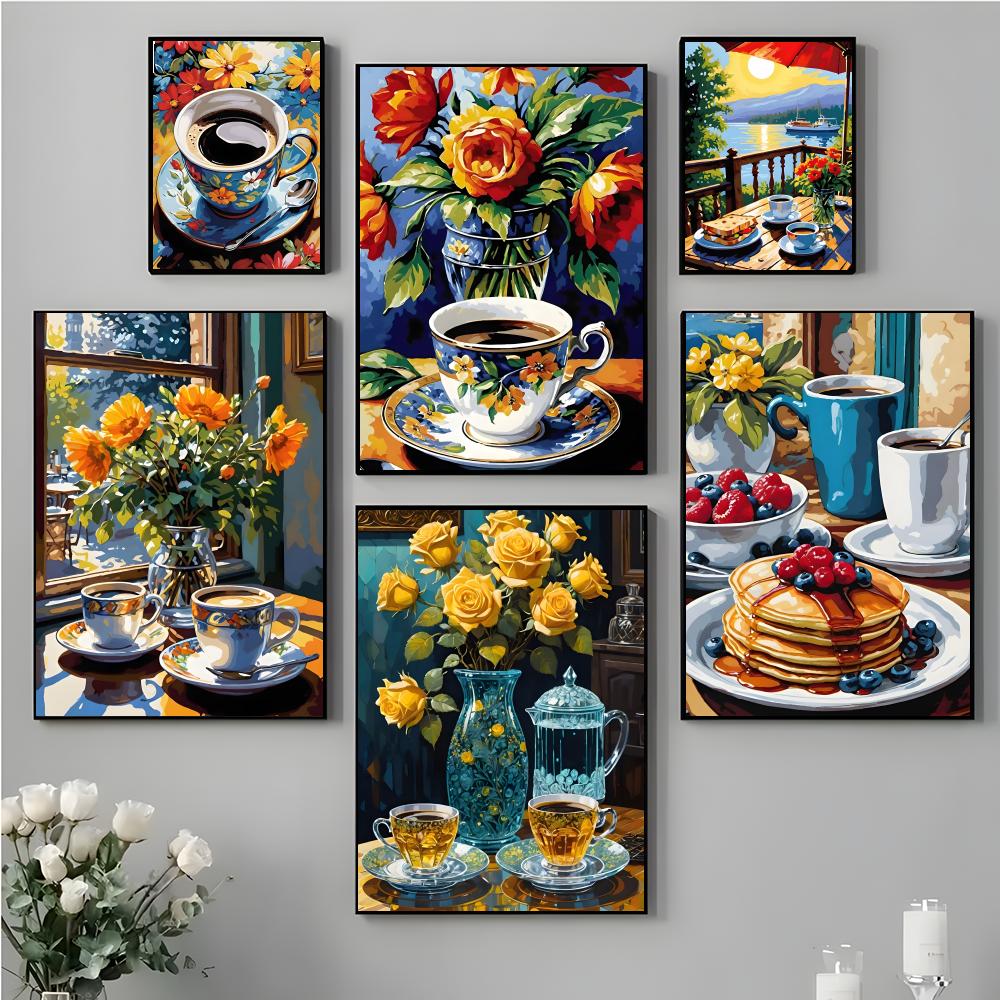 Coffee Tea Poster - Sanat Öğleden Sonra Çayı Kahve Fincanı