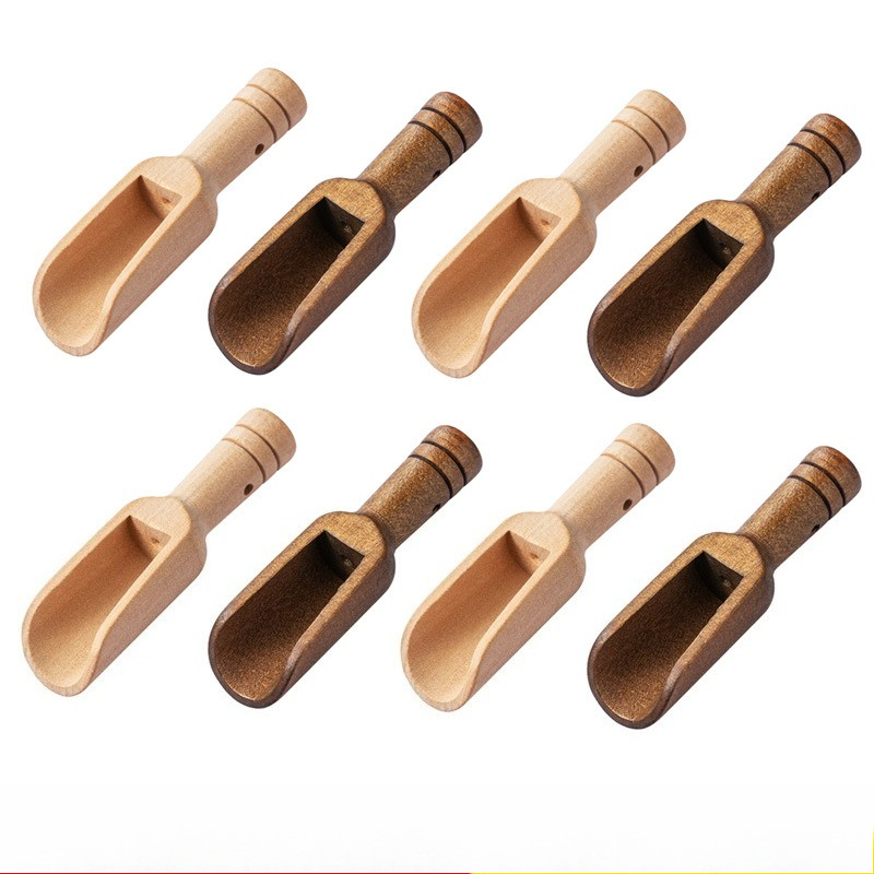 Coffee Tea Spoon - 5 Adet Japon Mini Ahşap Kaşık,