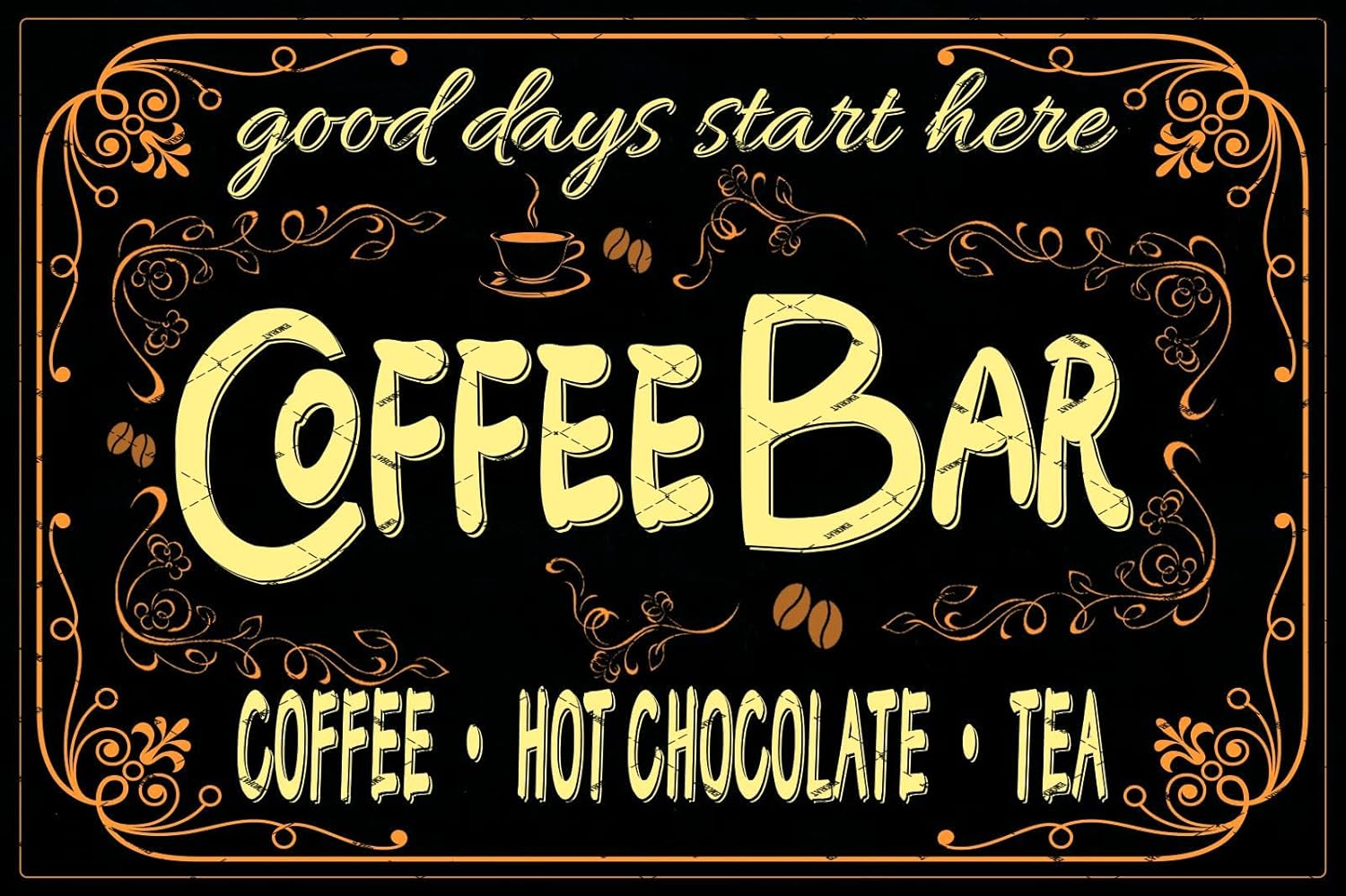 Coffee Tea Poster - EMOHAT Kahve Barı Tabelası Sıcak Çikolata