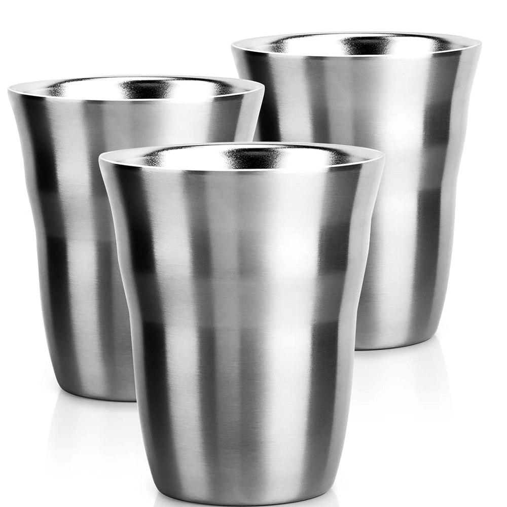 Double Wall Mug - 2/3 Paket Metal Bardak 8 OZ