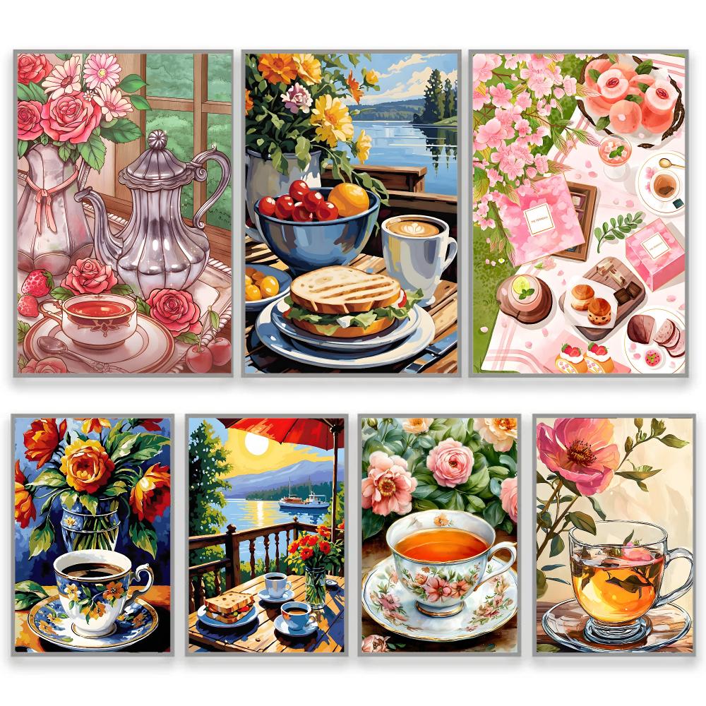 Coffee Tea Poster - İkindi Çayı Kahve Fincanı Ev Odası