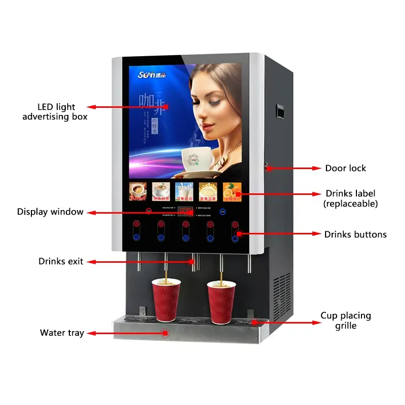 50SCW-12 Otomatik Kahve Otomat - Coffee Tea Vending Machine For Office incelemesi ve fiyatı