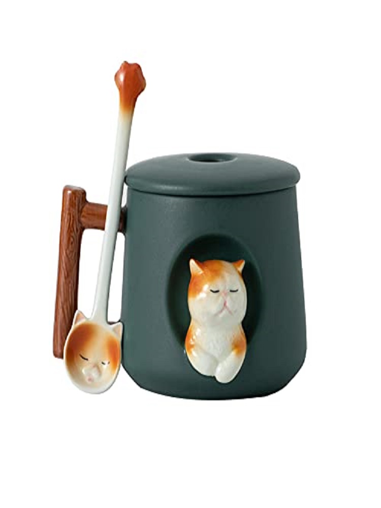 Sevimli 3D Seramik Kedi Kupa B - Coffee Tea Spoon incelemesi ve fiyatı