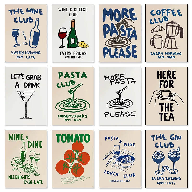 Modern Mutfak Sanatı Şarap Kah - Coffee Tea Poster incelemesi ve fiyatı