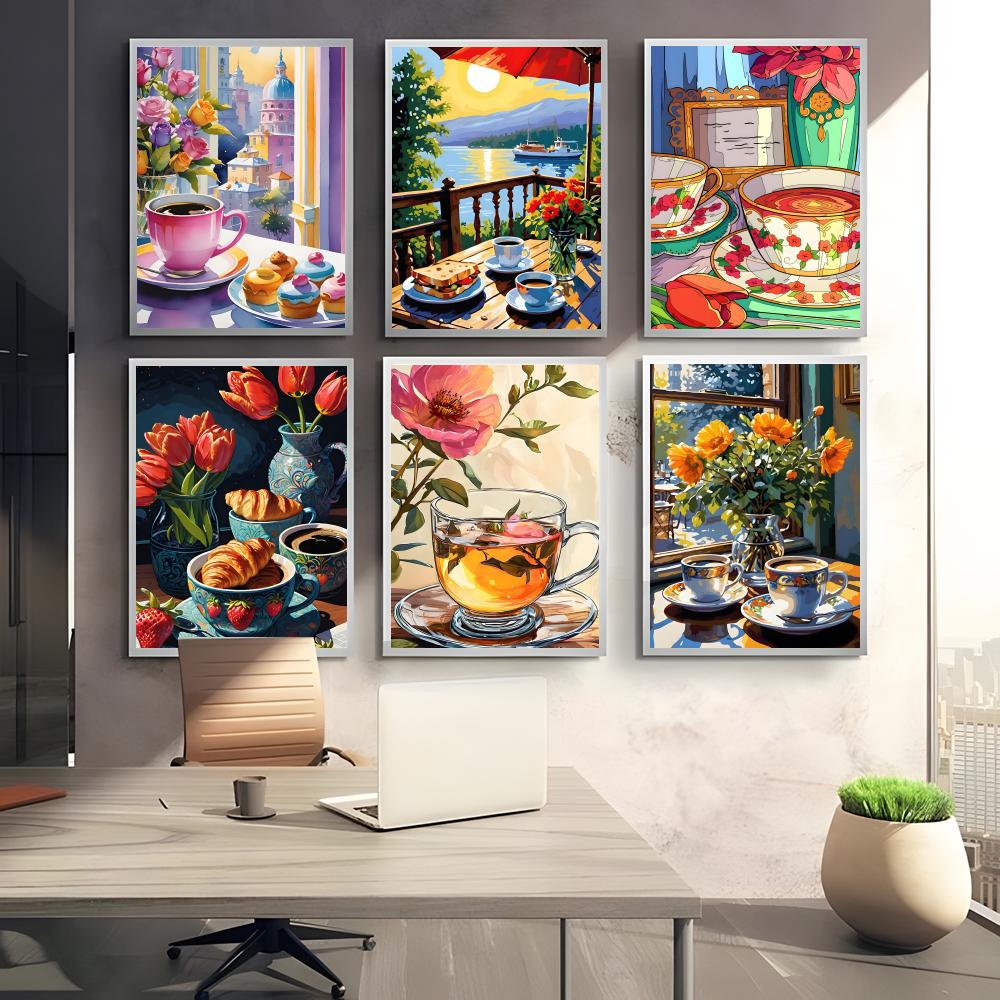 Tatlı Rahat Narin Sanat A-Öğle - Coffee Tea Poster incelemesi ve fiyatı