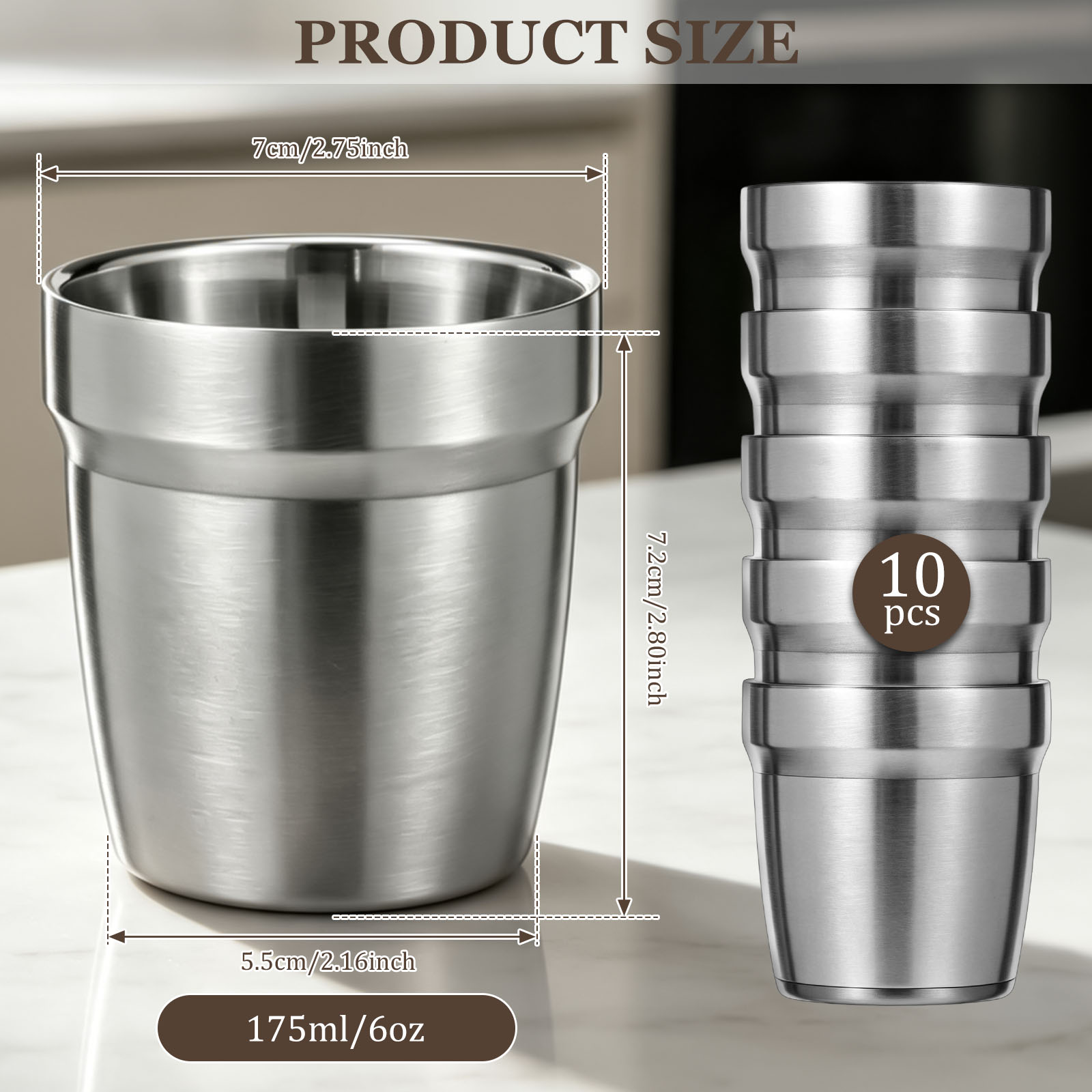 5/10 Adet Paslanmaz Çelik İsti - Double Wall Mug incelemesi ve fiyatı