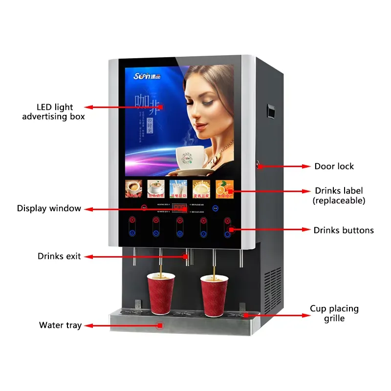50SCW-12L Buzlu Kahve Otomatı  - Coffee Tea Vending Machine For Office incelemesi ve fiyatı