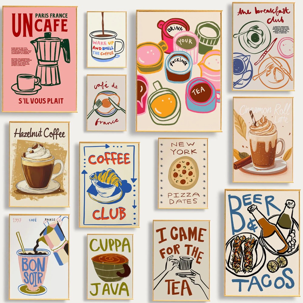 Kahve Dükkanı Öğleden Sonra Ça - Coffee Tea Poster incelemesi ve fiyatı