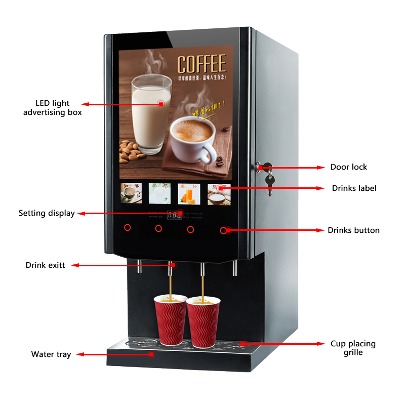 40S 4 Çeşitli Sütlü Çay Otomat - Coffee Tea Vending Machine For Office incelemesi ve fiyatı