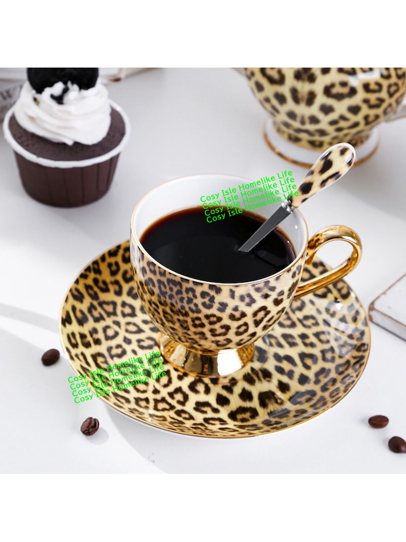 Altın rengi kemik çini leopar  - Coffee Tea Festival incelemesi ve fiyatı