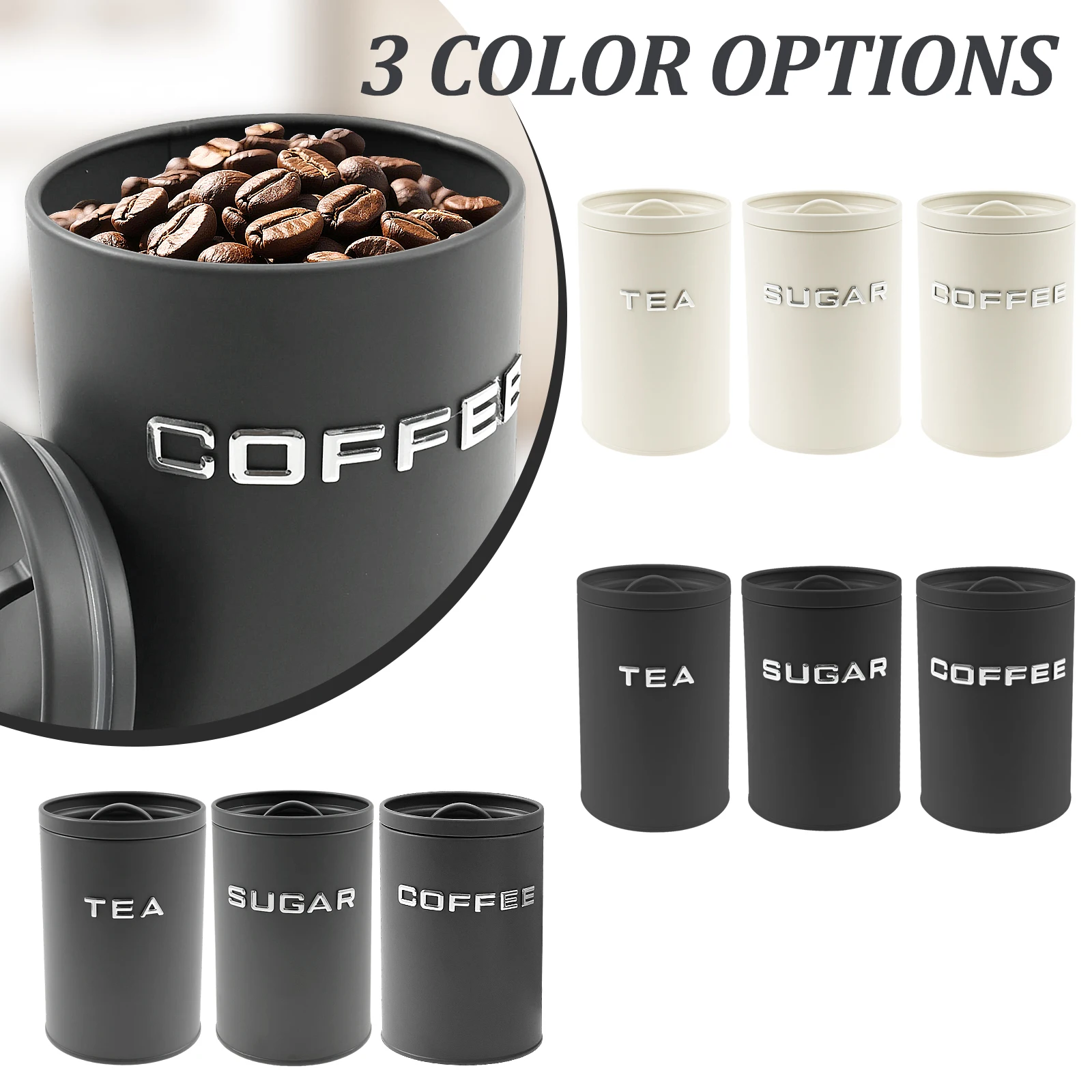 3 Adet Çay Kahve Şeker Saklama - Tea Coffee Sugar Container incelemesi ve fiyatı